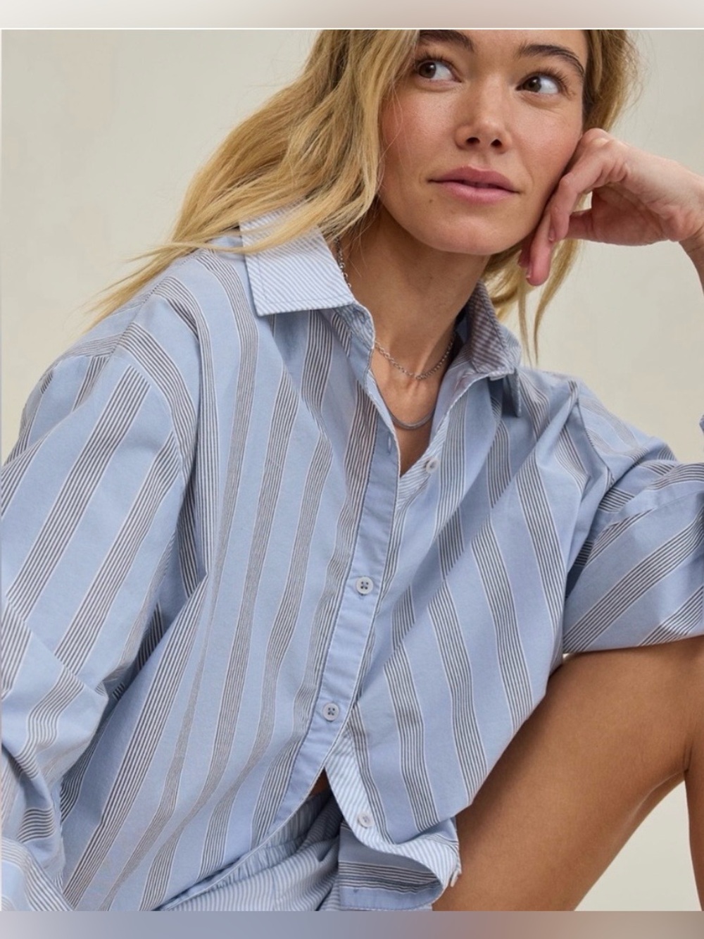 Aerie Good Day stripe button down shirt